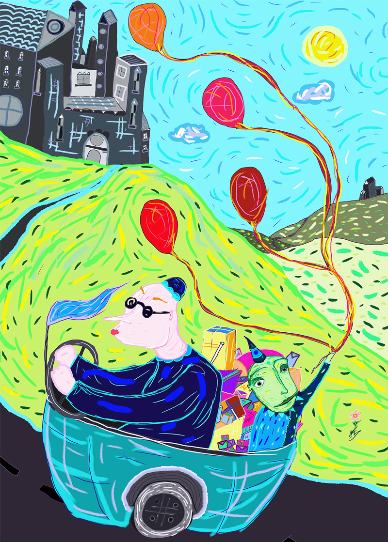 Imagen ilustrativa de Niño rana y el cartero pintura